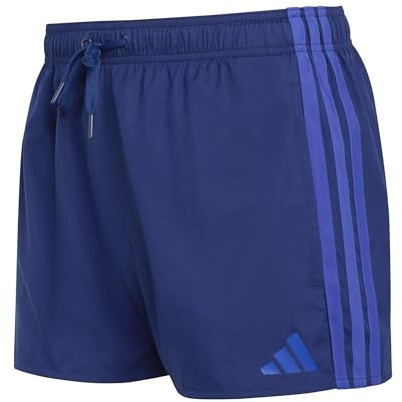 adidas Uomo 3 Stripes Swim Shorts 3 Inch, Dark Blue/Semi Lucid Blue, M