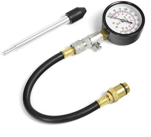 Manomètre de cylindre professionnel et testeur de compression de moteur à gaz pour moteurs de voiture avec cadran de 75 mm et résolution précise de 0 01 PSI pour une évaluation fiable de la santé du