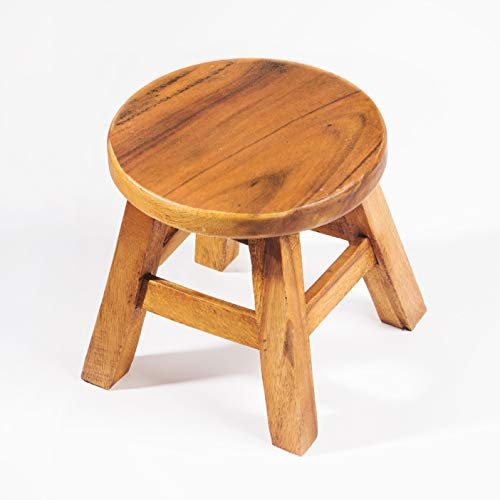 FairEntry Kinderhocker, Schemel, Kinderstuhl massiv aus Holz ohne Motiv, blank