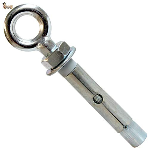 BricoLoco Taco anclaje metálico acero cincado de expansión con aro cerrado estampado. Para pared, techo, suelo, trx, toldo... (5, 8x60 (para broca 10 mm.))