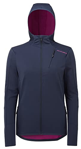 Altura - Felpa termica da donna Cave Softshell, idrorepellente, con cappuccio, colore: Navy/Rosa