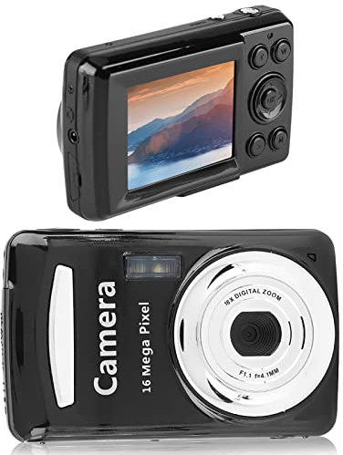 Annadue HD Digitalkamera mit 2,4 Zoll Bildschirm, Videokamera Camcorder, 16MP 720P 30FPS 16X Zoom, für Kinder/Senioren/Lernende.(Schwarz)