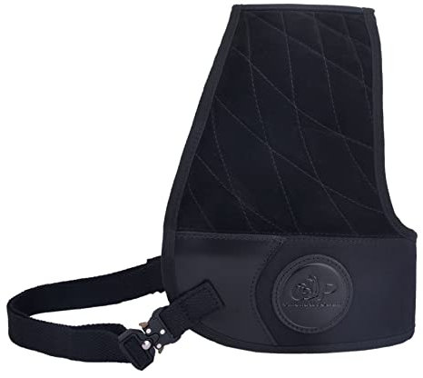 WAYNE'S DOG Schießweste aus Leder, Segeltuch, Rückstoßpolster, Gewehr-Schrotflinte, Schulterschutz, Hemd (linke Hand, schwarz)