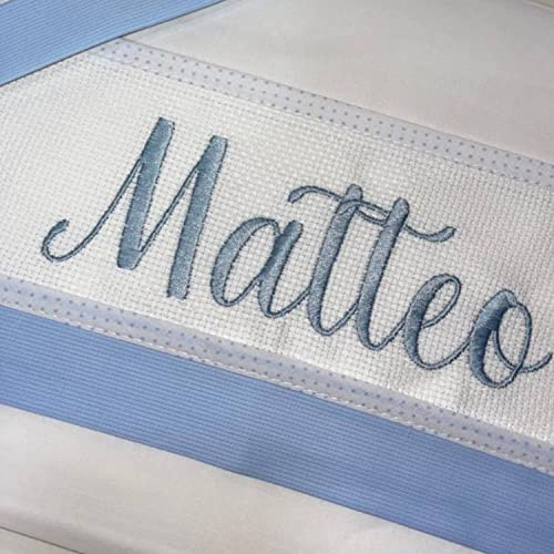 Ruoccohome Lenzuolino Nome Personalizzato Culla Neonato Set 3Pz. Lettino Ricamato Regalo Bimbi Nascita Coordinato Completo Vari Colori | Made in Italy