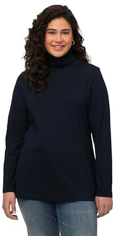 Ulla Popken Damen Basic-shirtrolli T-Shirt, Blauschwarz, 46-48 EU