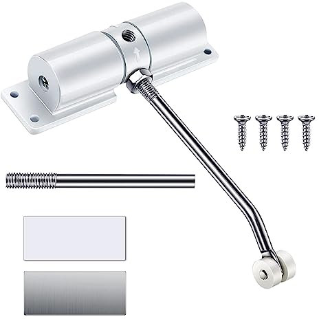 ACONDE Ferme-porte réglable, Rebound Automatique Ferme-porte en alliage d'aluminium, pour chambre à coucher, bureau, blanc