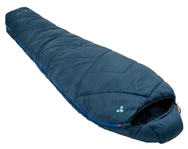 VAUDE Mumienschlafsack Sioux 800 II Blau, atmungsaktiver 3-Jahreszeiten Schlafsack 2°C – 8°C, kompakter Kunstfaserschlafsack 220x80 cm Reisverschluss rechts für Indoor & Outdoor-Camping