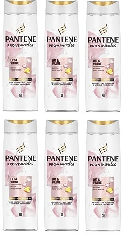 6x Pantene Pro-V Miracles Lift & Volume Thickening Shampoo 225ml, Biotin + Rose Water
