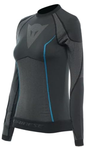 Dainese - Dry Ls Wmn, Thermal Ski Jersey, Breathable Long Sleeve Base Layer, Woman, Black/Blue, M