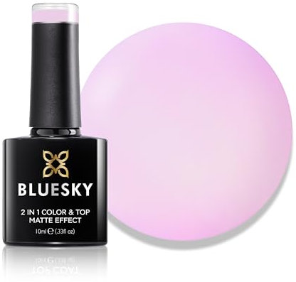 Bluesky 2 in 1 Matte Colour & Top Gel Nail Polish 10ml, Lilac Whispers - LPT04, Matte Pastel Finish, No Top Coat Needed, Lilac Gel Nail Polish, Requires Curing Under LED UV Nail Lamp