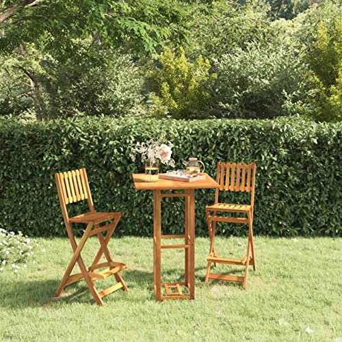 Iiaky 3-TLG. Gartenbar-Set Gartenbar Set Bartisch-Set Stehtisch Outdoor GartenmöBel Set Massivholz Akazie