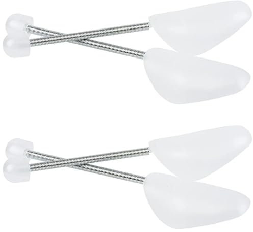 ZQSFPK 2 Pairs Shoe Trees for Men,Shoe Tree, Adjustable Spiral Spring Shoe Shaper Holder,Shoe Stretchers Mens,White Shoe Stretchers Mens Shoe Expander Men for UK 6-11/EU 39-45