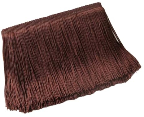 10 cm x 10 m bred tofs fransad kant dansfransar sidenfransar fransar dekorationsband fransband fransar bård band för sömnad, för latinsk klänning underkläder gardiner, brun