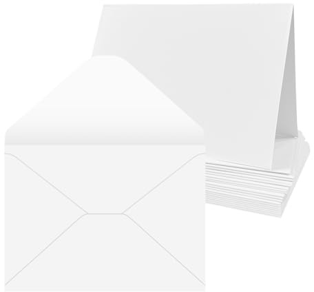 20 Pack 5x7 inch Blank White Greeting Cards and Envelopes, 300gsm Blank Cards and 100gsm Envelopes for Card Making, Invitation and Greeting Cards (12.7x17.8cm)