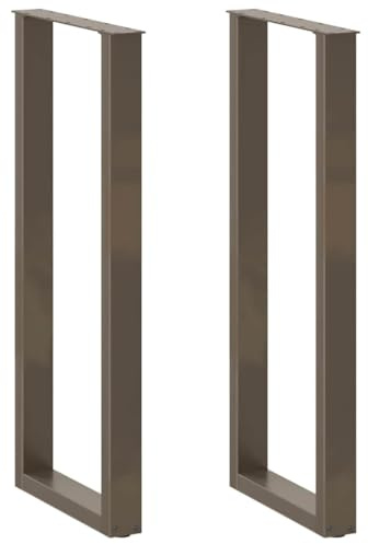 vidaXL Gambe per tavolo da bar a forma di U 2 pz in acciaio naturale 40x(110-111) cm