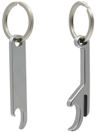 2 Pcs Ouvreur de Bouteille de Bière, Porte Clé Décapsuleur, Decapsuleur Porte Cle Personnalise, Décapsuleur Ouvre-Bouteilles Porte-Clés Cadeaux pour Fête Bar Festivals(Argent)