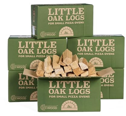 Certainly Wood Oak Pizza Sticks 6 box– Kiln Dried Wood for Small & Mini Pizza Oven – Quick to Light Hardwood Stick – Long Burn & High Temperature – Ready to Burn Accredited – Sustainably Sourced