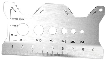 Jauge de Vis, Jauge Mesure de Vis, Jauge de Mesure d'écrou de Vis, Carte de Jauge de Boulon, Identification Tailles Filetage et de Vis, Vérificateur de Filetage, Outil de Dimensionnement de Boulon