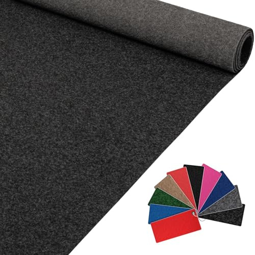 Messeteppich Event Teppich Teppich Läufer Meterware Hochzeitsteppich Empfangsteppich VIP Alex Läufer Flur 1000 x 60 cm Anthrazit