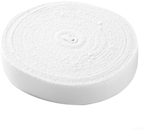 Cinta de agarre absorbente de sudor de 10 m para raquetas de tenis, bádminton, squash, material suave para un mejor rendimiento (blanco)