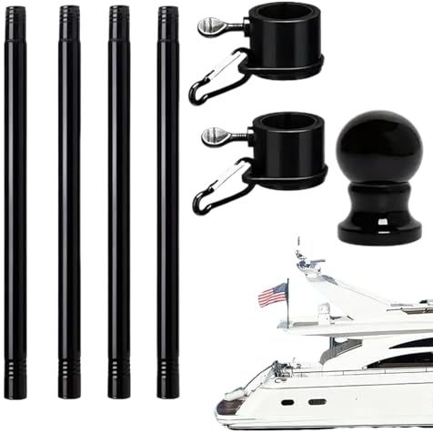 Zasdvn Mástil Telescópico para Banderas,Asta Giratoria Resistentes para Exteriores - Accesorios Exteriores para Golf Playa Camión Moto Remolque - Remolque Coche Camion Moto Golf