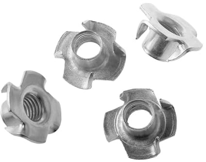 Dado a quattro artigli zincato, Dado a quattro griffe M3 M4 M5 M6 for altoparlante a T a con inserto cieco for ferramenta for mobili in legno(M6x9mm,20PCS)