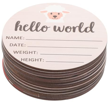 Hoement Cartes Mensuelles pour Bébé en Bois 13 Pièces Disques de Jalons Ronds Naturels Accessoires Photo pour Suivi Étape Clé du -Né Panneau de Nom Bébé Shower et Souvenirs de