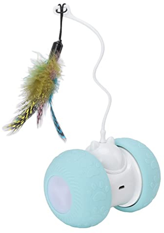 Giocattolo per Gatti Intelligente Palla Elettrica Stridula a 2 velocità per Gattini Energici Illuminazione a LED Ricaricabile Tramite USB (Modello del gatto della fortuna)