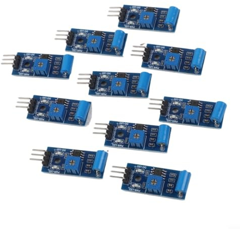 Set om 10 SW-420 vibrationssensor för arduino för raspberry Pi – analog vibrationssensor med potentiometer för larmsystem gör-det-själv elektronikprojekt 3,3 V – 5 V