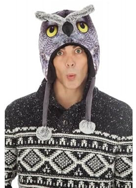 Mütze Eule Uhu Vogel Eulenmütze Wintermütze