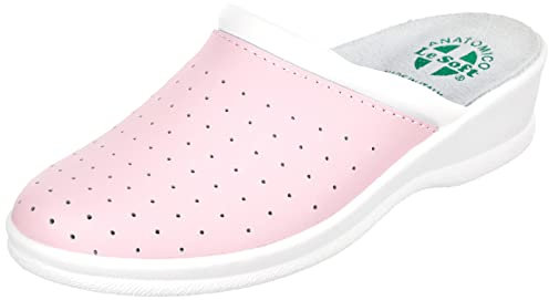 Poligono Gesundheitsschuhe für Männer und Frauen, Geschlossene Berufsschuhe, Gesunde Clogs, Bequeme orthopädische Schuhe, Anatomische Sohle,Rosa Frau 40