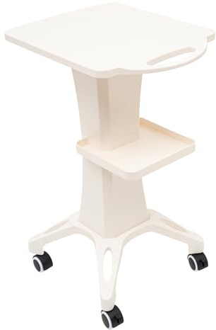 OUKANING Chariot de Travail à 2 Couches Chariot cosmétique de Salon Chariot de beauté Chariot de Laboratoire Blanc Chariot de Laboratoire pour Salon de Coiffure, Salon de Spa