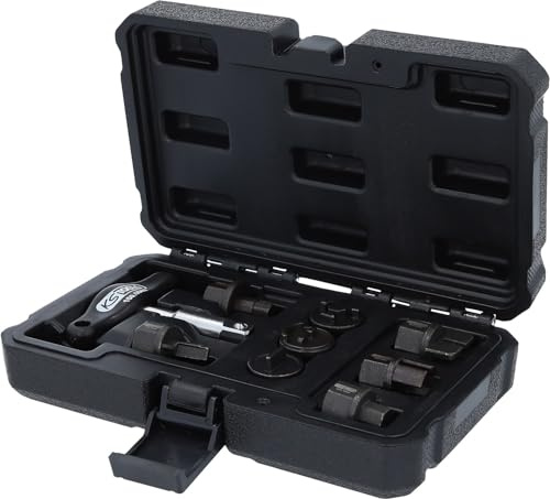 KS Tools 150.1040 3/8 tum specialprofilsats för oljeavtappningsskruvar i plast, 9 delar
