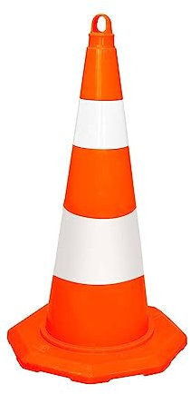 Unbreakable Traffic Cone 70CM (27.5 Inch) | Durable PVC Orange Traffic Safety Cone with Reflective Collar | High Intensity Reflective Traffic Cone For Road Safety