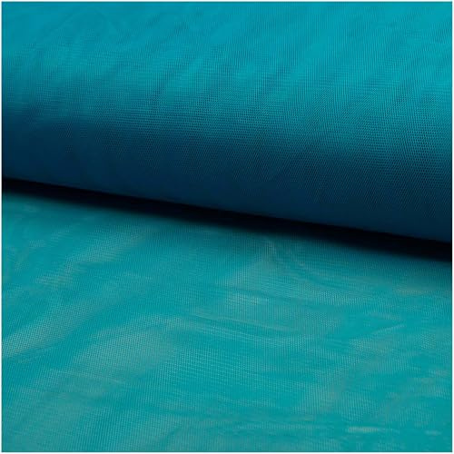 Soft-Tüll Kostümstoff Kleidertüll Fasching Feintüll ab 1 x 1,5 m Farbwahl Meterware, Farbe:türkis