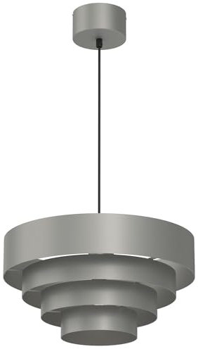Hängelampe Metall Dunkelgrau Wohnzimmer Küche rund Ø39 cm E27 indirektes Licht stilvolle Pendelleuchte Modern ARNDERT