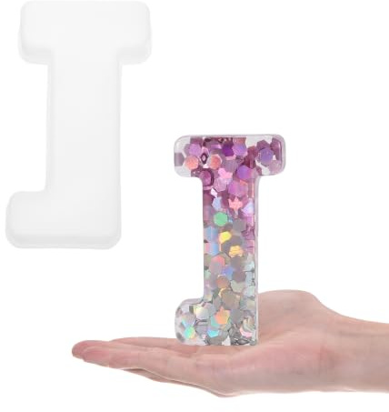 sourcing map Large Letter J Resin Molding 6 3D Capital Alphabet Mould | Silicone Mould for Word Sign Art,DIY Crafts,Home Party Decoration,Candle Wax,Soap Crafts