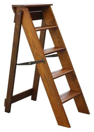 DZZTHSH Sgabello in Legno massello per la casa, Scala Pieghevole Multifunzionale a Doppio Scopo, Semplice Scala da Arrampicata per Interni, Sgabello in Legno, Adatto per la casa libreria