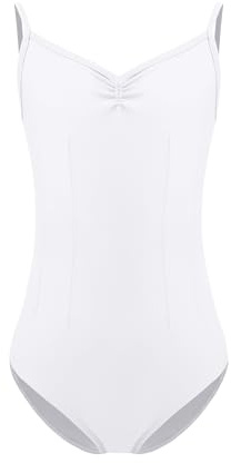ZYXWVU Maillot Gimnasia Ritmica Niña Maillot Ballet Niña con Estilo Camisola | Tirantes delgados ajustables, costuras de princesa, cordones ajustables en el cuello y la espalda, espalda en V