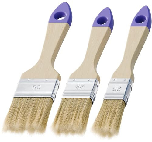 Filzada® 3X Einwegpinsel Set - hochwertige Maler Einwegpinsel in verschiedenen Größen - Flachpinsel für Wandfarbe - Lackpinsel für gleichmäßigen Farbauftrag - Paint Brush - Pinsel Set - Lackierpinsel