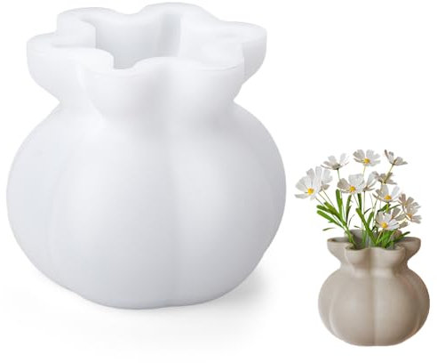 Waitamo Resin Moulds Lucky Bag Shaped Vase Mold for DIY Vase Makeup Brushes Pen Holder Storage Container Home Office Decor