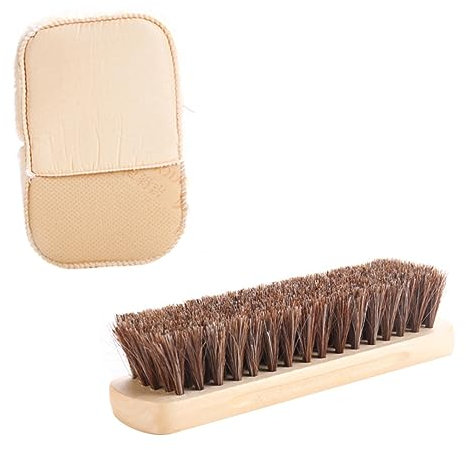 Hemobllo 2piezas Kit Herramientas Limpieza Interiores Coche Zapatos Cuero Felpa Crin Madera