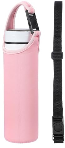 QUARKZMAN 2pcs Housse Isotherme Pour Gourde En Néoprène 15.5-20oz Rose | Porte-Gourde Isolant Sac Portable Pour Bouteille D'eau Avec 2 Bretelles