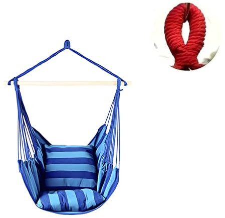 Easy Arrange, hängande sängstol med 2 stöd och förvaringspaket, sparar gunga för hem, trädgård, bo, balkong, avkoppling, trädgårdsstol, inomhus, läsning, veranda, solstol, rotting, vävd andningsbar