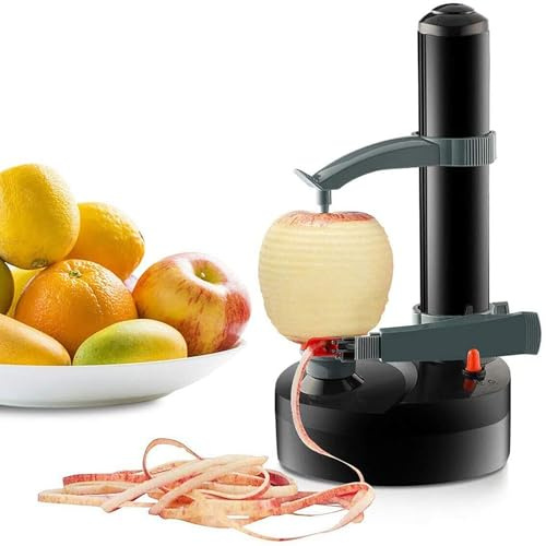 Pelapatate elettrico, sbucciatrice automatica per frutta e verdura con lame in acciaio inossidabile per sbucciare efficacemente patate, mele, carote e agrumi
