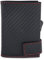 SecWal Kartenetui mit Münzfach Druckknopf (Schwarz-Rot Carbon)