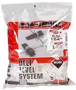 RUBI 3930 | Bridas de Nivelación para Cerámica | Brida de 0.5 mm para Baldosas Cerámicas de entre 3 y 12 mm | Para Formatos de 30x30 cm y Superiores | 200 unidades | BRIDA DELTA LEVEL SYSTEM