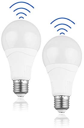 GREENIC Lampadina LED con sensore di movimento - 15W (equivalente a 100W), 1500LM, E27 Edison, bianco freddo (5000K) perfetta per all'aperto, gargen, confezione da 2