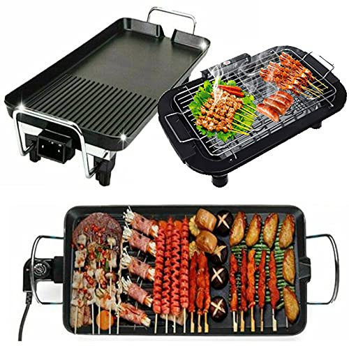 Electric Table Top Grill Teppanyaki Grill Electric Griddle Hot Plate with Fat Oil Drip Tray Indoor Portable Electric Cooking Plate | Variable Temperature | Great for Barbecue Cooking -XL 67x29.5x8.5cm