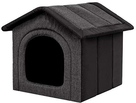 Hundehütte, Hundeecke, Ruhebereich, Zwinger, Tierheim, Hundezwinger, Haustierhütte, Haustierzwinger, Hundehöhle, Graphit mit Schwarz, R6: 72 x 76 cm